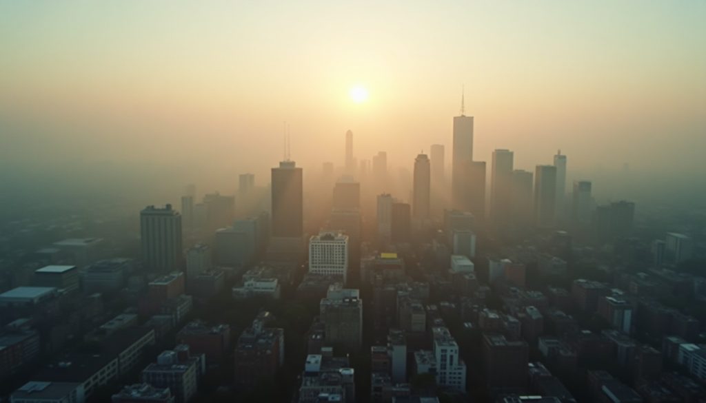 Aerial view of a dense American city skyline at dawn, representing metropolitan pest control labour markets
