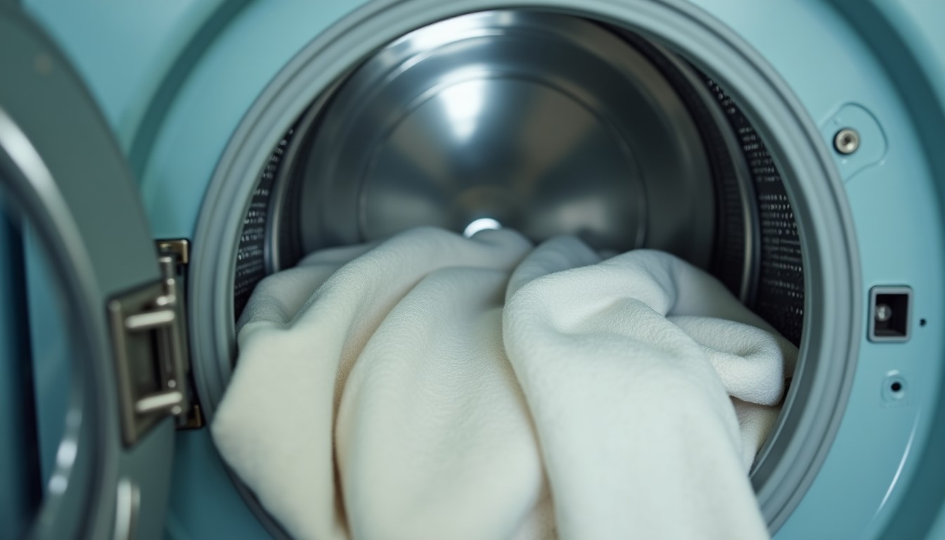 Bed linen in a front-loading washing machine