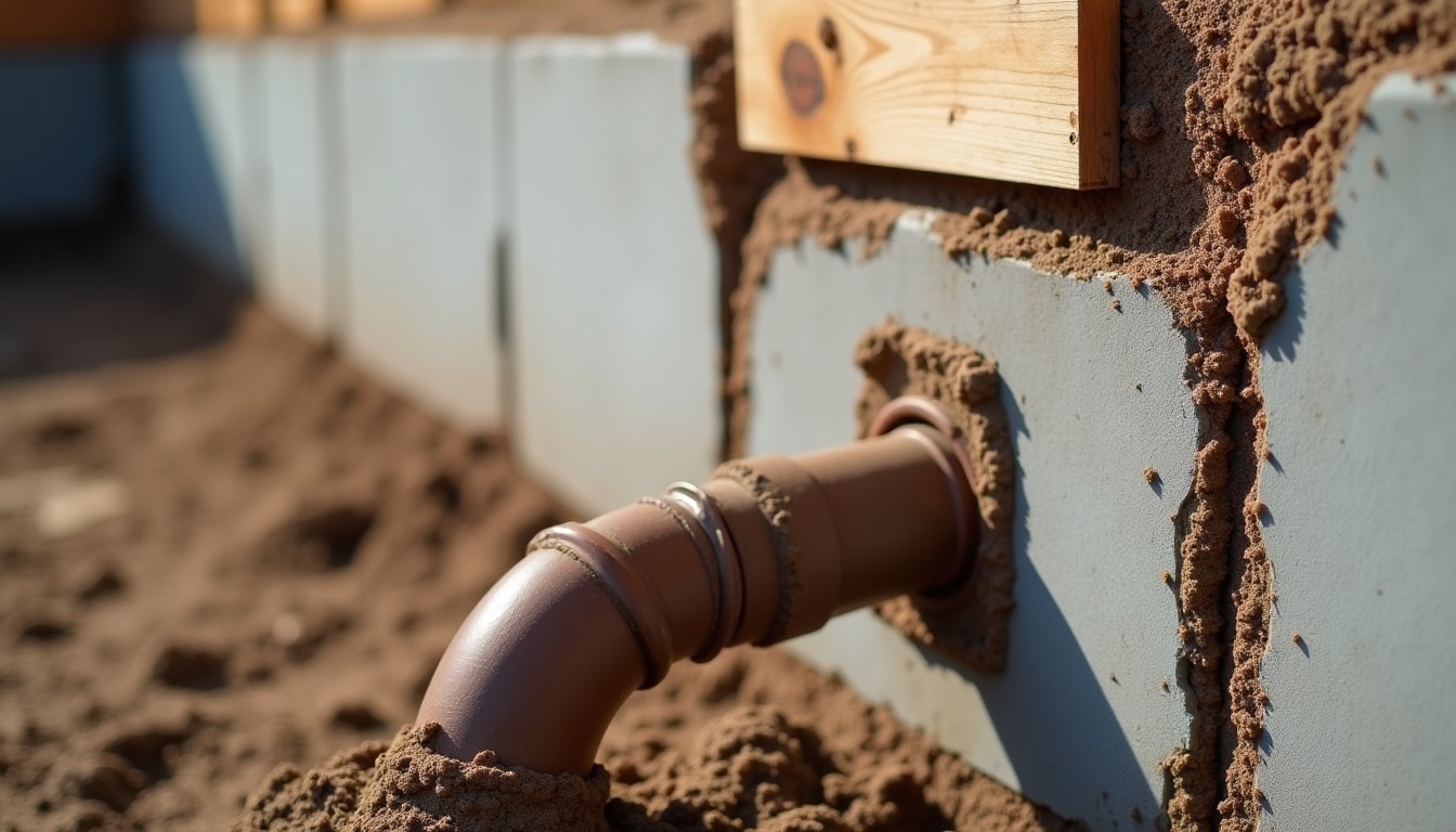 Mud tube on a concrete foundation wall