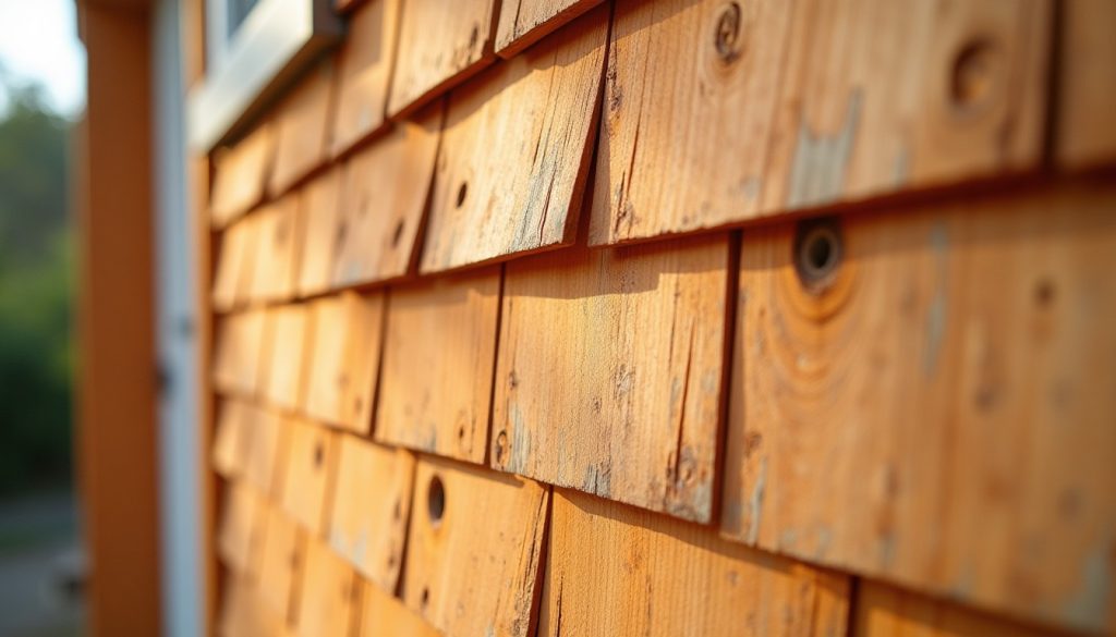 Cedar shingle siding on the side of a house