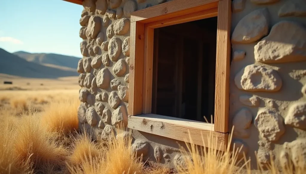 Window well and foundation of a house in the Mountain West