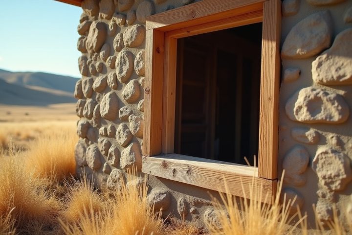 Window well and foundation of a house in the Mountain West