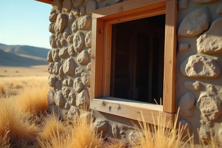 Window well and foundation of a house in the Mountain West