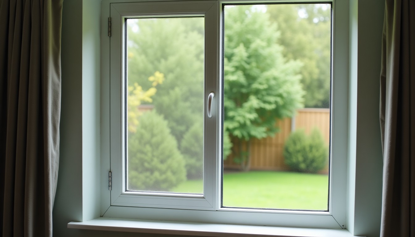 Open window looking onto a garden