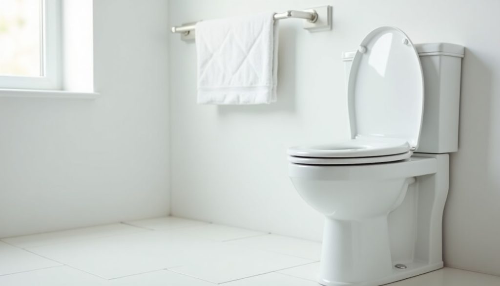 Clean white bathroom with a toilet