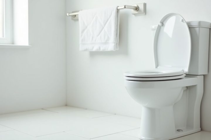 Clean white bathroom with a toilet