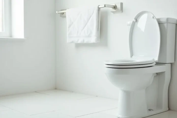 Clean white bathroom with a toilet