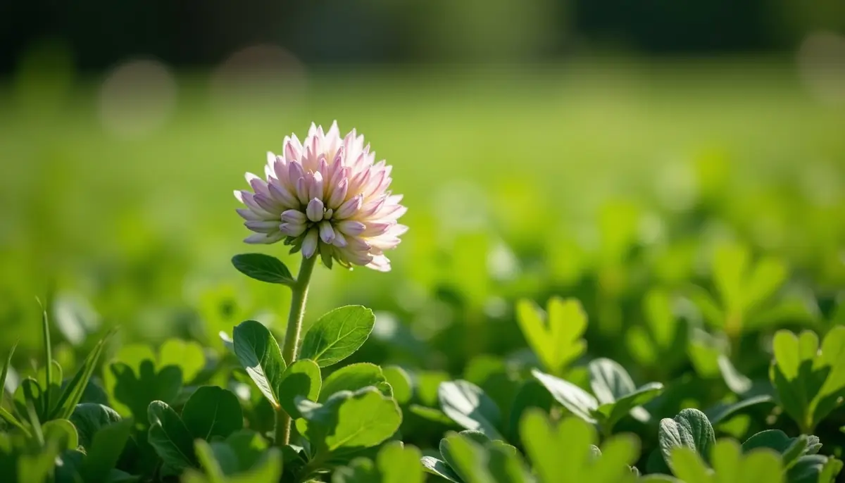 Flowering clover in a lawn