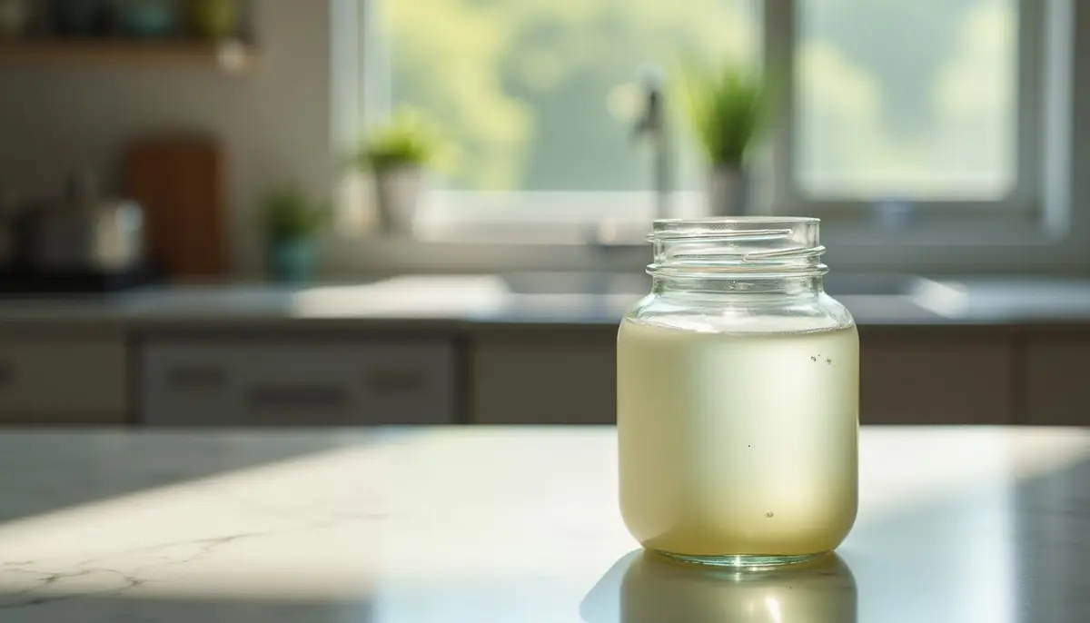 Smooth glass jar on a kitchen counter