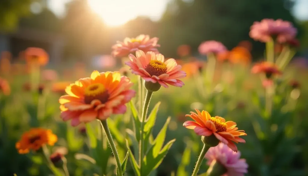 Flowering garden in summer sun