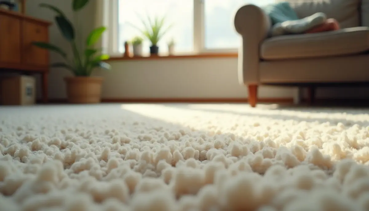 Thick carpet close view in a living room
