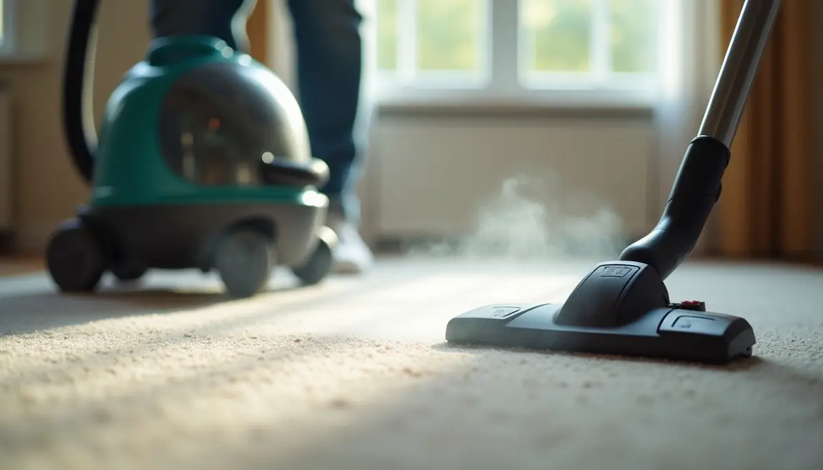 Steam cleaner on a carpet