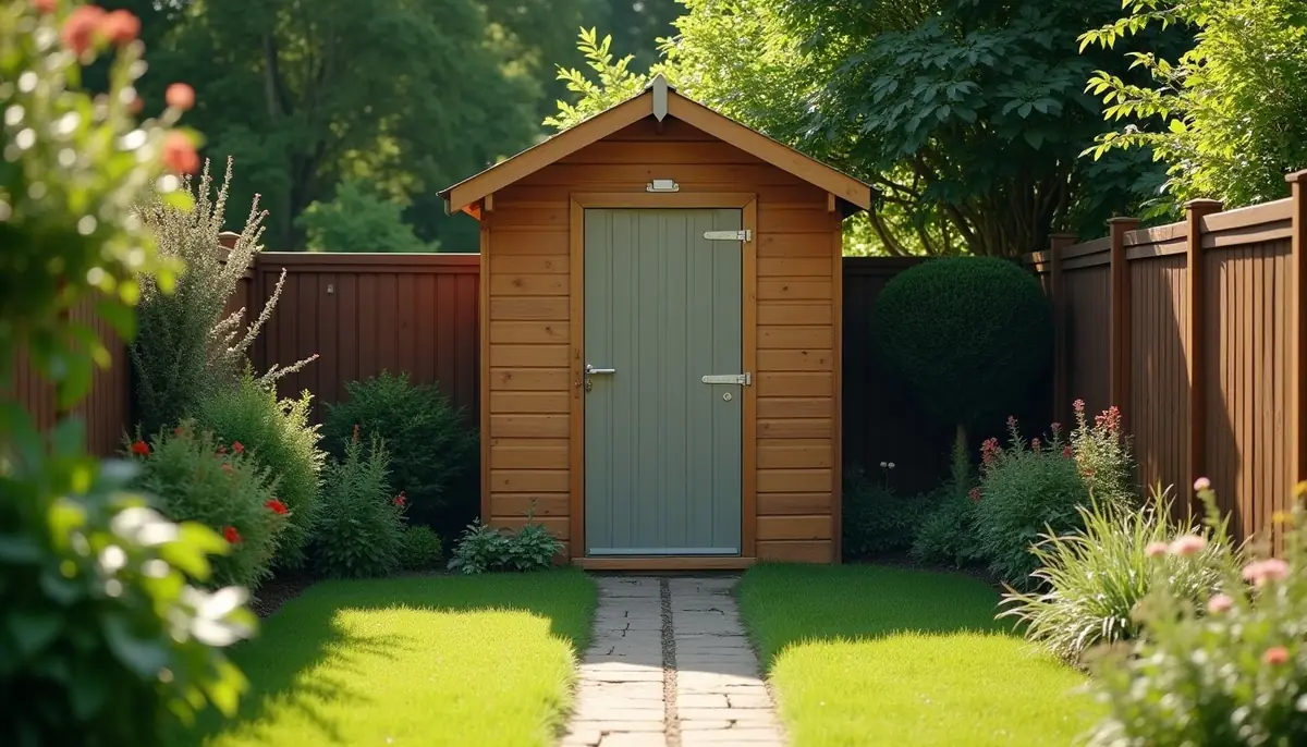 Garden shed with a gap under its floor