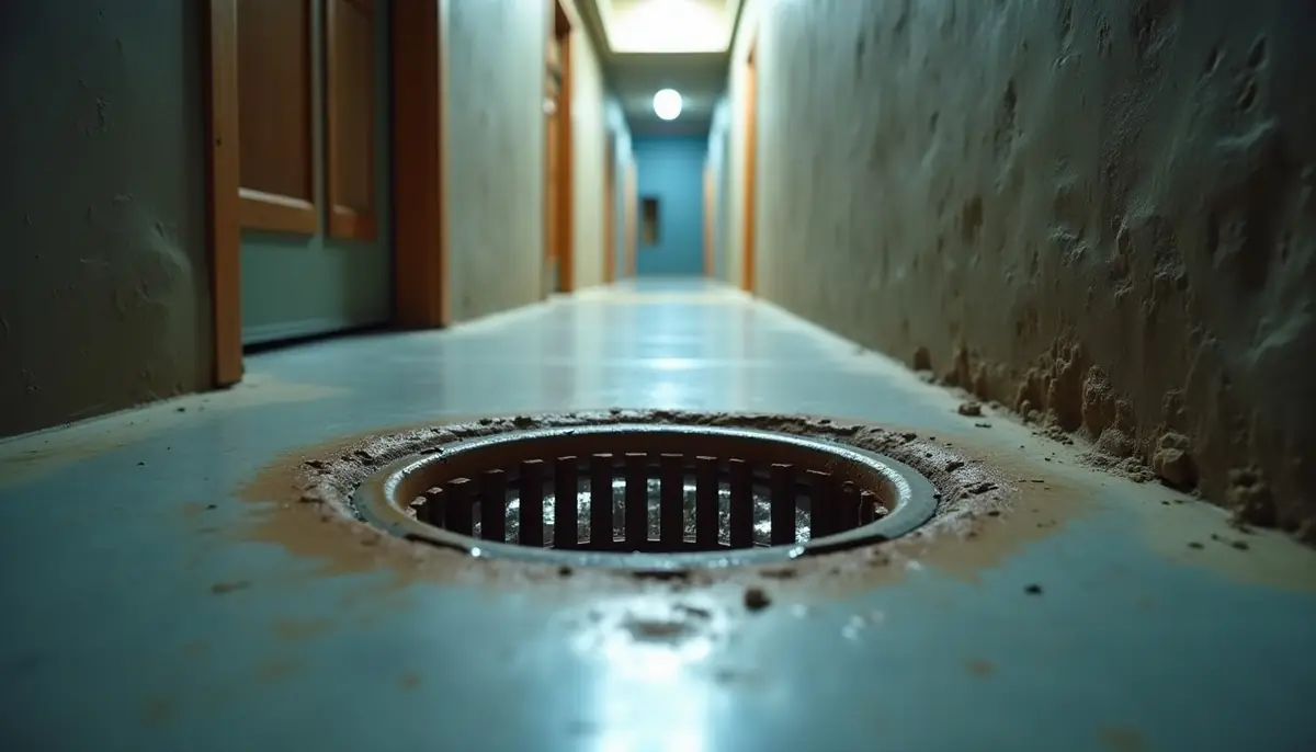 Floor drain in a basement