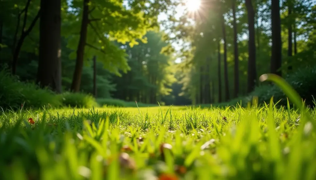Lawn edge meeting woodland