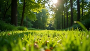 Lawn edge meeting woodland