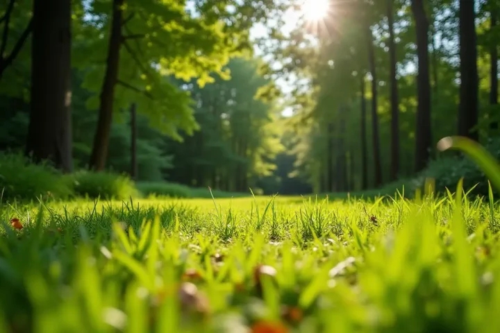 Lawn edge meeting woodland
