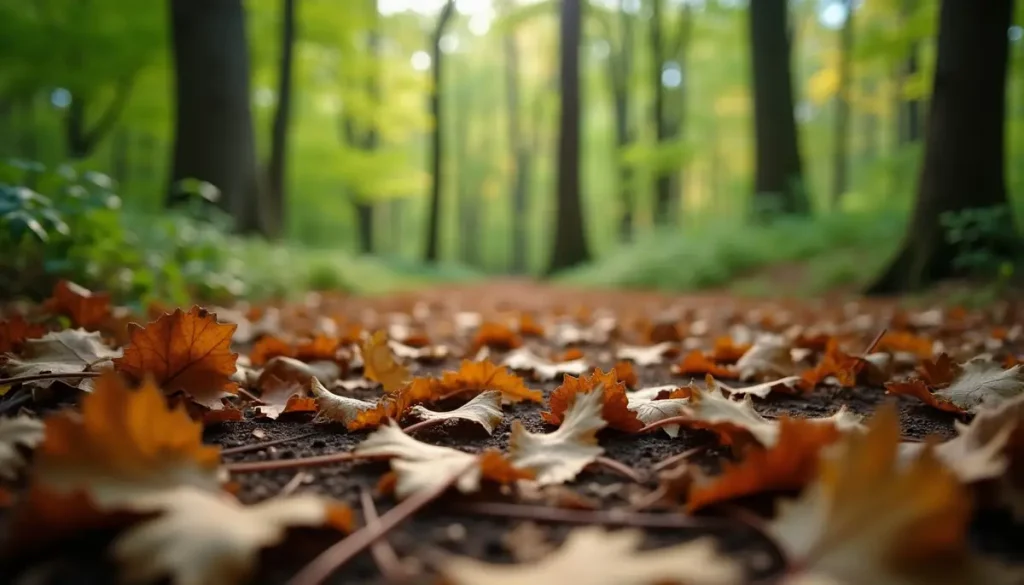 Forest floor with leaf litter