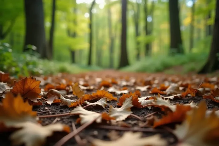 Forest floor with leaf litter